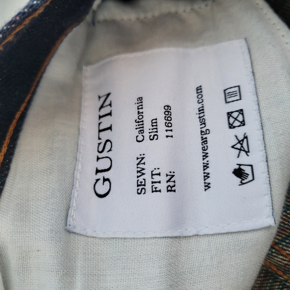Gustin Slim #541 Rainbow Selvedge Indigo Denim Jeans‎ 31 - Picture 12 of 16